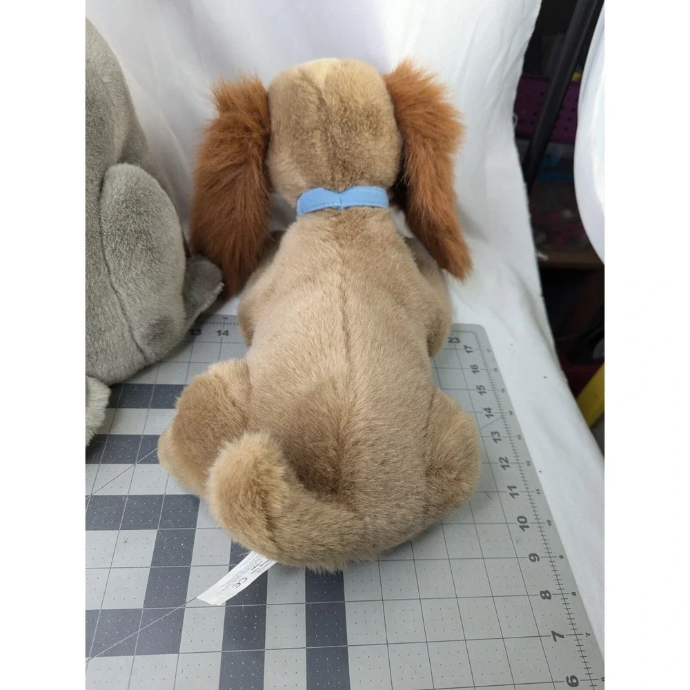 Disney Lady and the Tramp Dog Plush 17 Inch Metal Collar Tag Stuffed Animal Toy